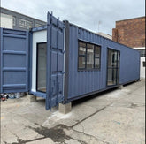 Container maritime bureau mobile 40 pieds x 8, isolé 4 saisons, avec porte, fenêtre et toilette