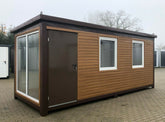 Containers Bureau mobile 20pieds recouvert en Bois ouvert et vitré sur une largeur largeur