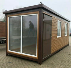 Containers Bureau mobile 20pieds recouvert en Bois ouvert et vitré sur une largeur largeur