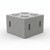 Plot béton pour conteneur - vue de face