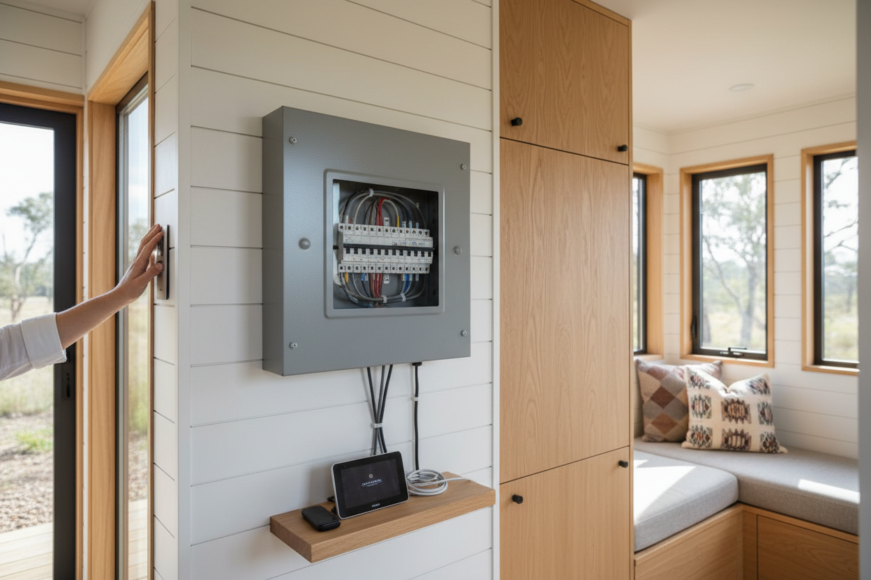 Tableau électrique installé dans une tiny house