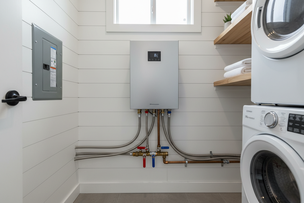 Chauffe-eau installé dans une tiny house